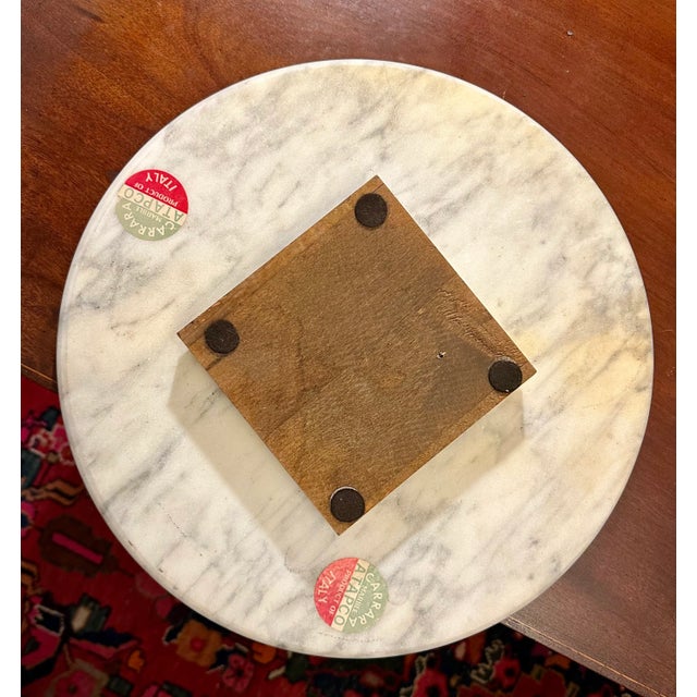 Vintage Italian Postmodern Carrara Marble Lazy-Susan. For Sale - Image 4 of 9