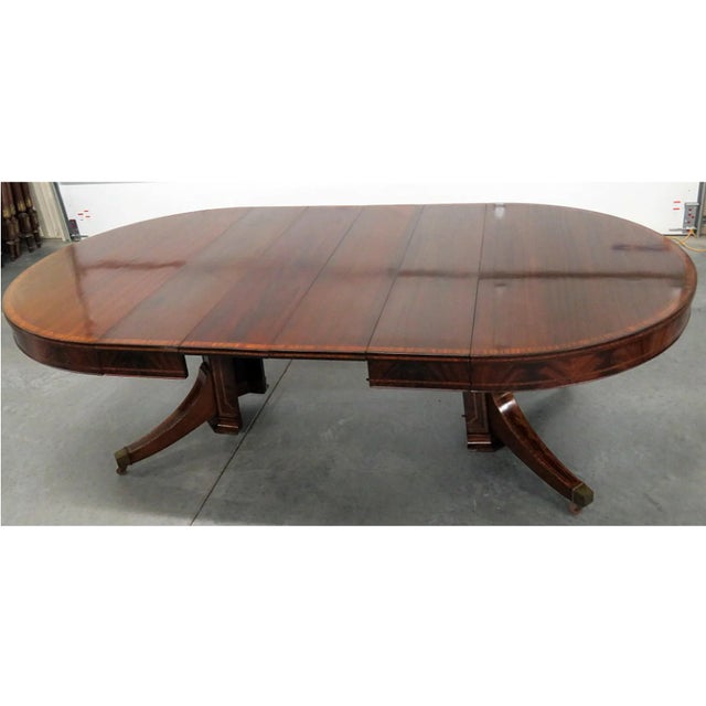 Chestnut 20th Century Regency Inlaid Mahogany Dining Table For Sale - Image 8 of 11