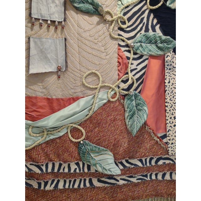 Vintage Mixed-Media Textile Tapestry "Midnight in the Garden of Scheherazade" — Large Format, One of a Kind For Sale - Image 9 of 12