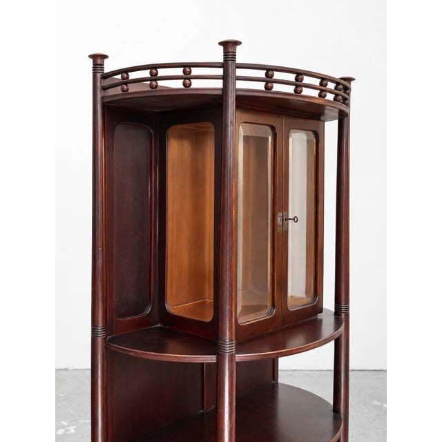 Wood Secessionist Salon Cabinet with Display Section by Prof. Josef Hoffmann for Jacob & Josef Kohn, Vienna, 1904 For Sale - Image 7 of 10