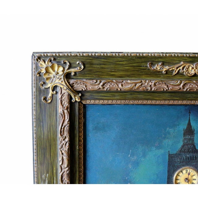 Antique Big Ben Oil Painting With Real Clock Chairish