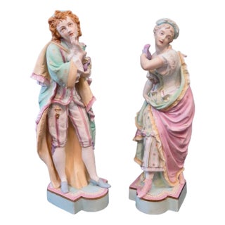 Vintage Continental Bisque Porcelain - A Pair For Sale