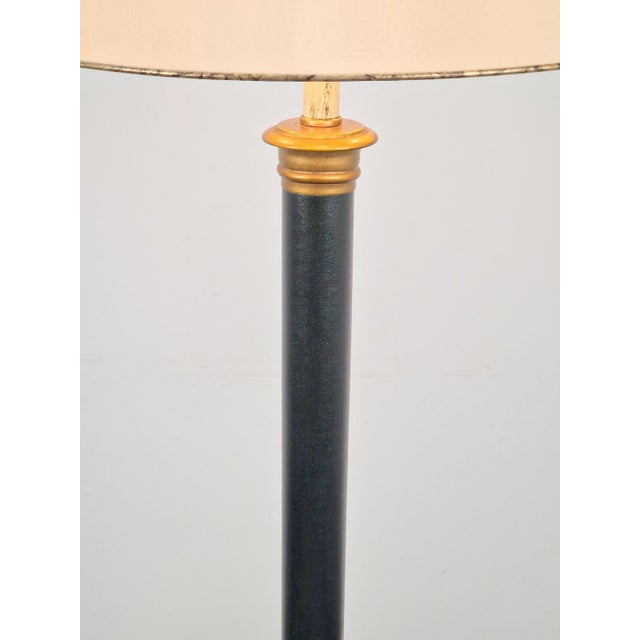 Vintage Neoclassic Green Leather Floor Lamp, 1930s For Sale - Image 14 of 18