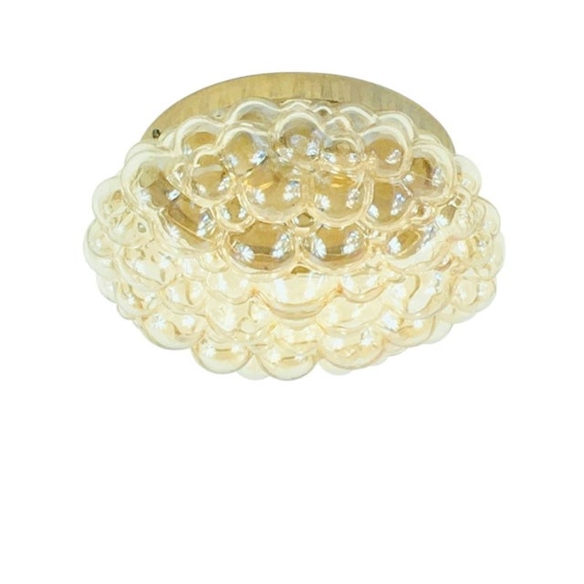 Large Mid-Century Modern Amber Bubble Glass Ceiling Light by Helena Tynell for Limburg, Germany, 1960s For Sale - Image 10 of 10