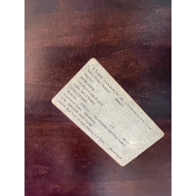 American Bausman Trapezoid Trestle Dining Table in Solid Alderwood 136” With Extensions For Sale - Image 3 of 11