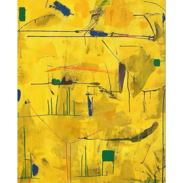 Contemporary “Yellow Course of Course" Contemporary Abstract Acrylic Painting For Sale - Image 3 of 5