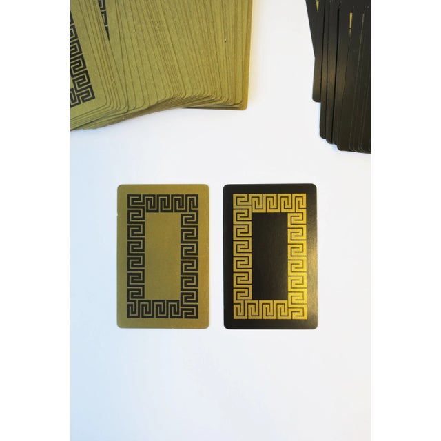 Vintage Playing Cards in Black and Gold With Greek Key Design For Sale In New York - Image 6 of 13