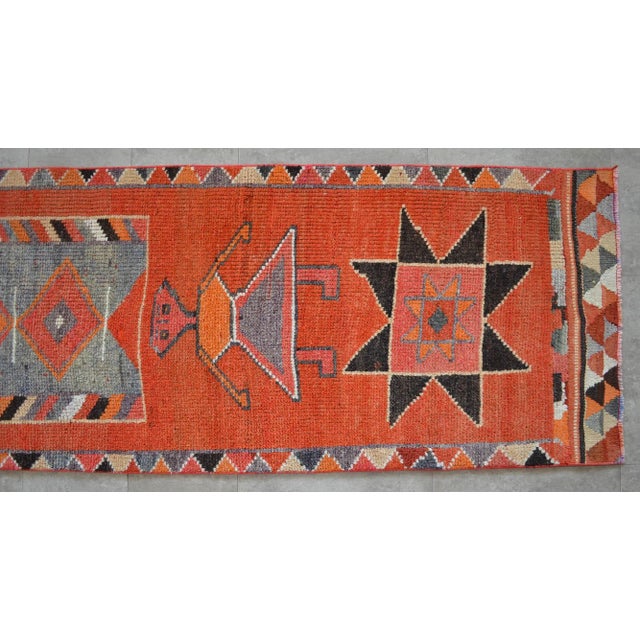 1970s Vintage Hand Knotted Primitive Turkish Runner For Sale - Image 9 of 12