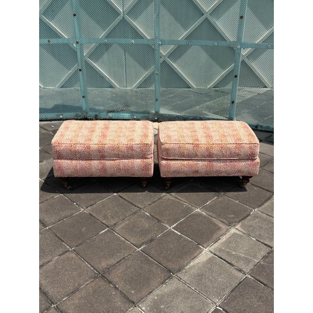French Provincial Vintage Drexel Heritage French Provincial Cheetah Print Ottomans, a Pair For Sale - Image 3 of 9