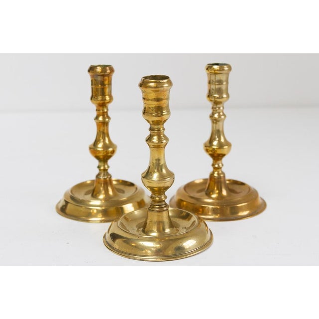 Antique Danish Brass Candlesticks from Næstved, Set of 3, 1780s For Sale - Image 17 of 17