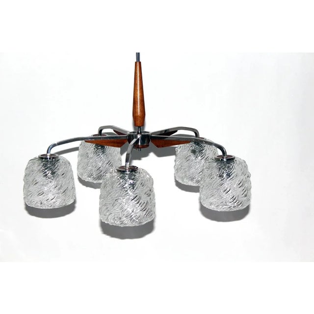 Brown Five-Arm Chandelier from Rupert Nikoll, 1960s For Sale - Image 8 of 8