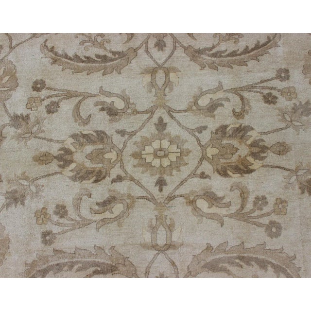 Beige Chobi Rug From Pakistan in Muted Earthy Tones of Brown, Taupe, Gray and Pale Green For Sale - Image 8 of 12