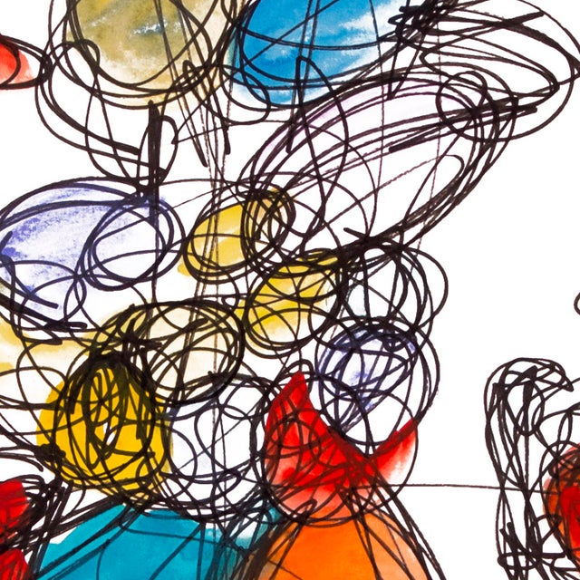 The Exchange – Abstract Composition in Oil Markers and Acrylics on Paper, 18 × 24 In For Sale - Image 9 of 9