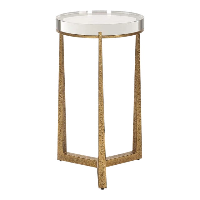 Modern Gold Accent Table For Sale