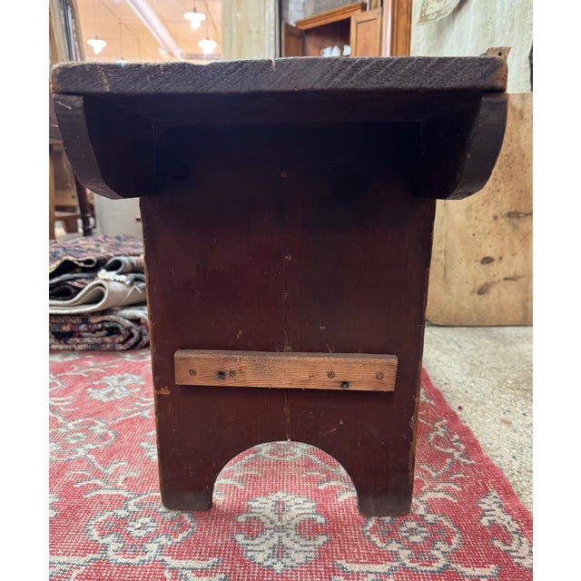 Wood Early 20th Century Primitive Bench For Sale - Image 7 of 8
