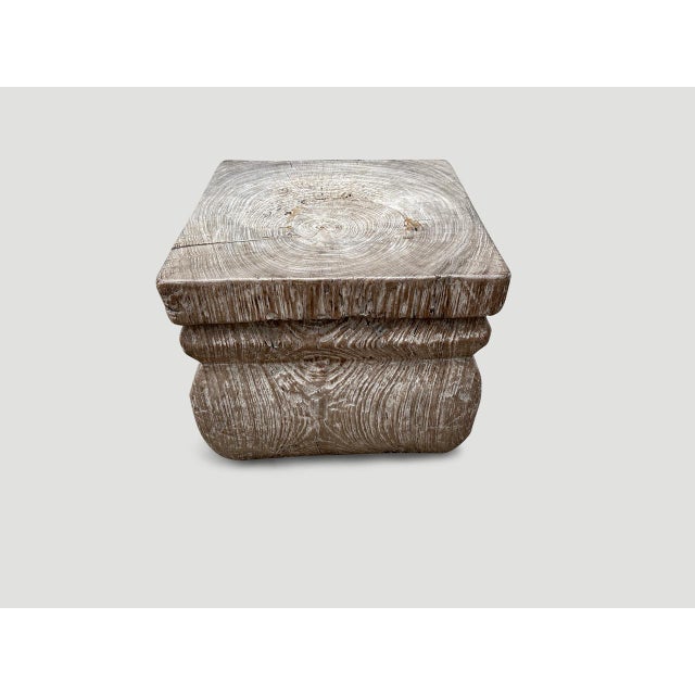 1950s Teak Wood Side Table or Pedestal For Sale - Image 4 of 5