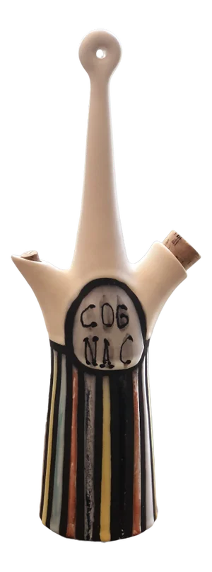 Roger Capron Ceramic Cognac Decanter – Vintage French Barware