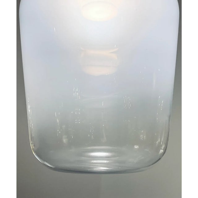 Revelation Modern Hand Blow Ombré Glass Opalescence Pendant Lights Pair For Sale - Image 4 of 5