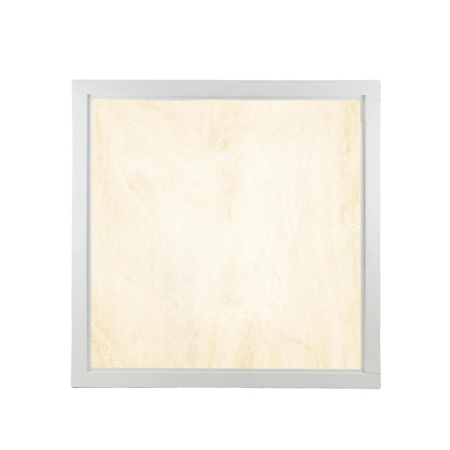 Wood Hand Carved White Wall Mirror With Light Green Polka Dots For Sale - Image 7 of 8