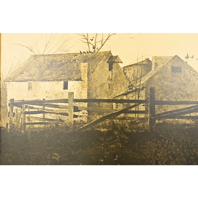 1970s Andrew Wyeth "The Mill" Original Framed Lithograph, Circa 1970s For Sale - Image 5 of 16