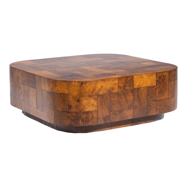 Paul Evans for Directional Mid Century Patchwork Burlwood Coffee Table For Sale