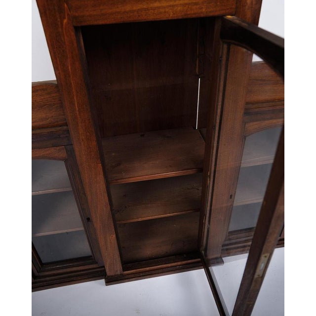 Wall-Hung Display Cabinet in Hand Polished Mahogany, 1890s For Sale - Image 5 of 9