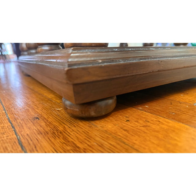 Pair of Drexel Classic Court Burl Walnut Arcaded End Tables With Glass Tops, 1975 For Sale - Image 10 of 13