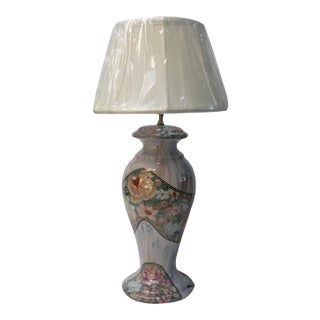 Pink Color Western Floral Pattern Porcelain Vase Table Lamp Cs206 For Sale