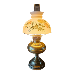Late 19th Century Bradley and Hubbard Lamp With Original Hand Painted Shade
