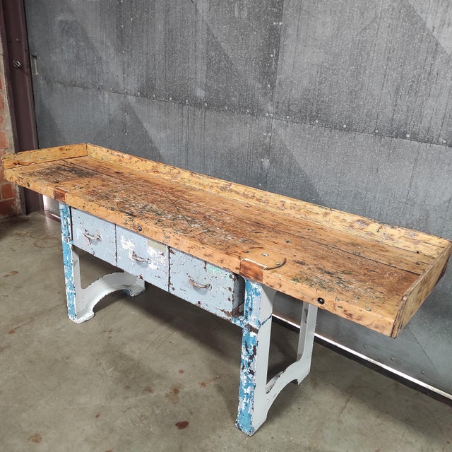 Industrial Workbench in Metal For Sale - Image 4 of 12