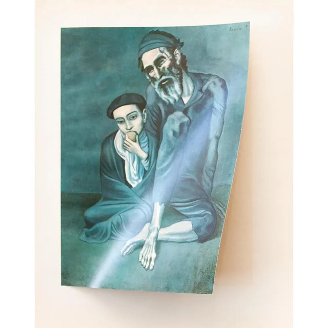 Portraiture 1954 After Pablo Picasso "The Old Jew and a Boy" Period First Edition Offset Lithograph For Sale - Image 3 of 10