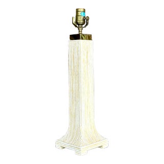 Vintage Boho Washed Pencil Reed Lamp For Sale