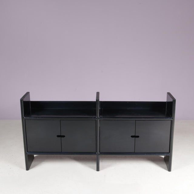 Low Black Plastic Model Multiplo Cabinet by Guzzini for Kastilia, Italy, 1970s, in Good conditions. Designed 1970 to 1979...