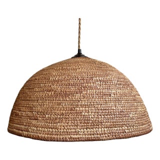 Vintage Dogon Dome Basket African Modern Pendant Light For Sale