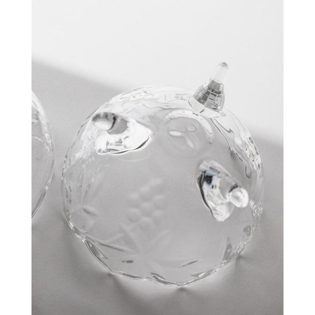 Vintage Clear Glass Footed and Lidded Bonboniere, 1980s For Sale - Image 10 of 11