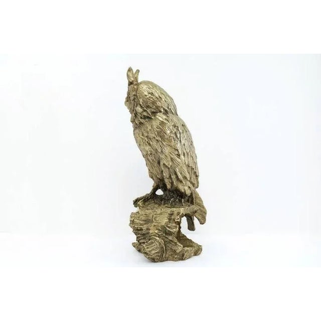 Brass Late 20th Century Vintage Brass Owl Figurine For Sale - Image 8 of 12
