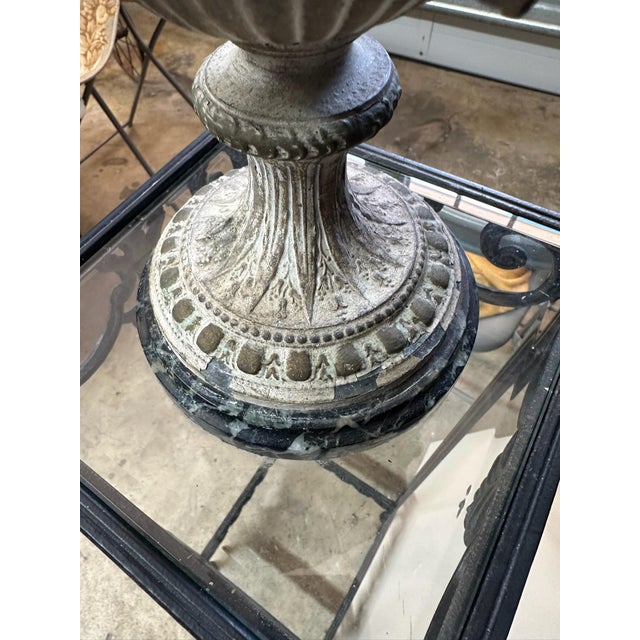 Vintage Cast Metal Figural Ewer With Cherub & Marble Base, 24” For Sale In Miami - Image 6 of 10