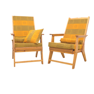 Set of Scandinavian Style Pine Armchairs, 1970s
