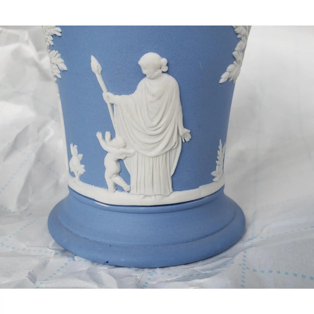 1970s Vintage Wedgwood Jasperware Pale Blue 6 Piece Collection - Teapot, Pedestal Vase For Sale In Los Angeles - Image 6 of 17