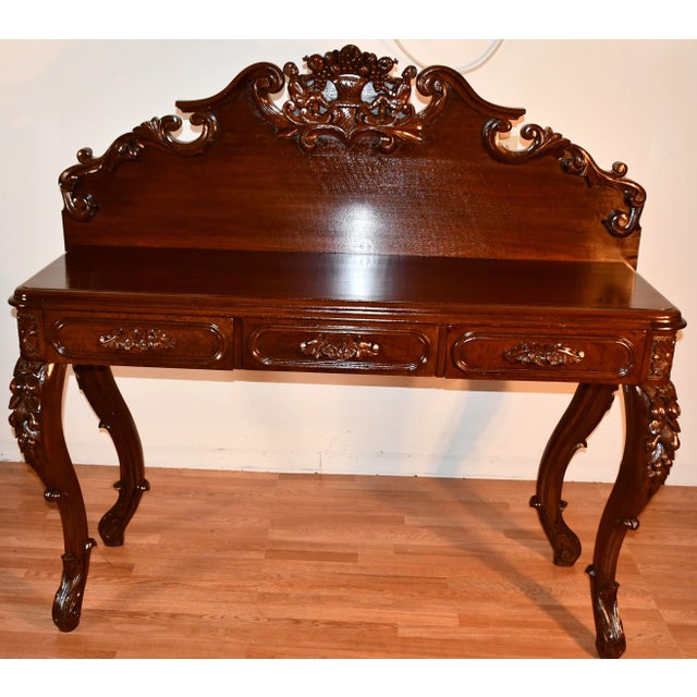 1880s Antique Victorian Carved Walnut Sideboard / Server / Buffet For Sale - Image 13 of 13