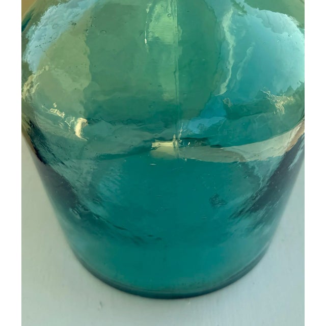 Early 20th Century Early 20th Century Green Glass Demijohn Bottle For Sale - Image 5 of 9