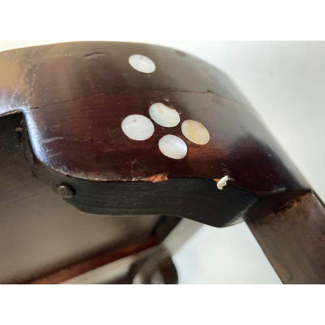 1950s Chinese Export Mother of Pearl Inlay Corner Chair For Sale - Image 10 of 13