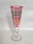 A colorful set of seven Mid-Century Modern era Art Deco styled tall conical Pilsner Beer Glasses decorated with prominent...