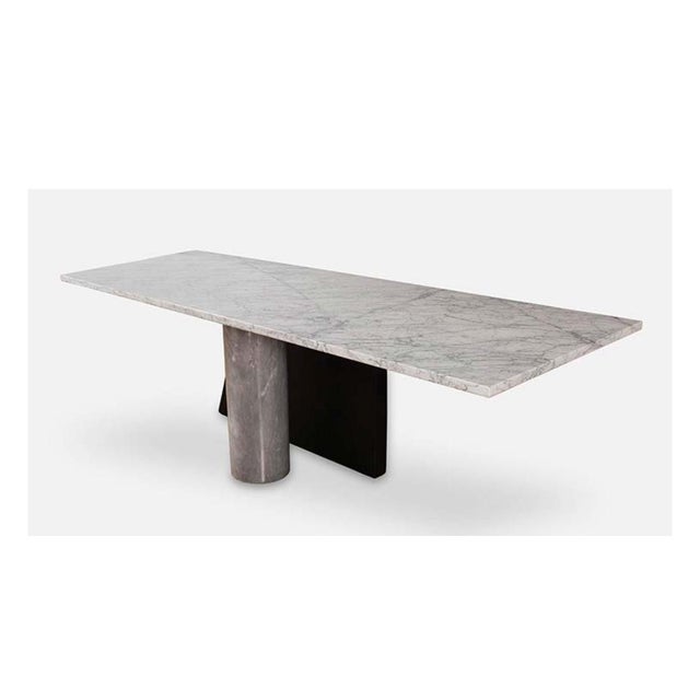 White Ambiguita Cantilevered Marble Dining Table by Italian Legendary Design Duo Lella and Massimo Vignelli 1983 For Sale - Image 8 of 9