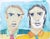 If Wes Anderson Met Marc Foster Grant - Abstract Portraits on Paper Two -Man Portrait by Marc Foster Grant (American, b....