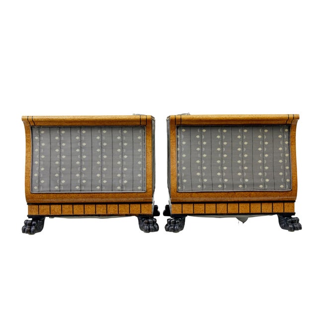 Set of Art Deco Burr Birch Club Armchairs, 1920s For Sale - Image 10 of 11