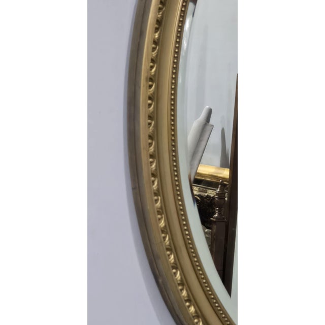 English Oval Gilt Wall Mirror, 1900 For Sale - Image 3 of 9