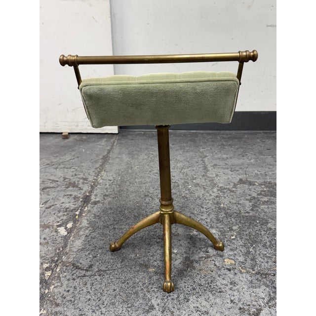 1940s French Brass Swivel Stool, Circa 1940's For Sale - Image 5 of 12