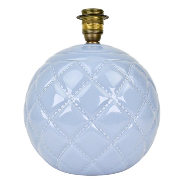 Vintage French Lilac Ceramic Table Lamp, 1950s For Sale