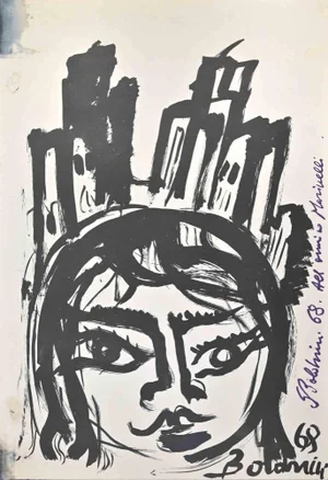 Gustavo Boldrini, The Portrait, Watercolor, 1968